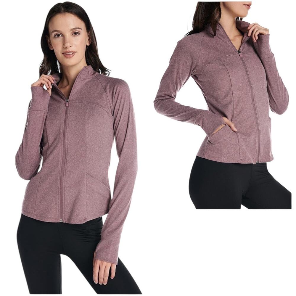 Kyodan Women’s Sporty Zip Up Long Sleeve Sweater Size X-Large Stretchy Gym
